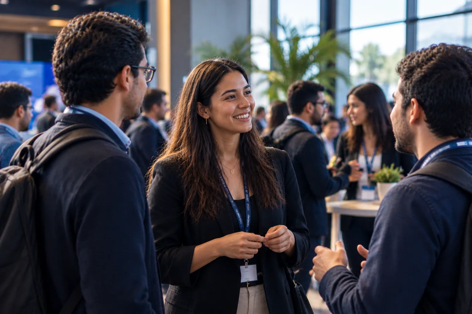 Participantes conversando durante el networking de un evento